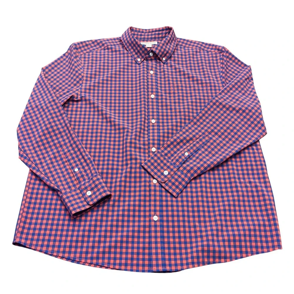 Southern‎ Proper | Mens XL | Gingham Button Down Shirt | Red Blue | Performance